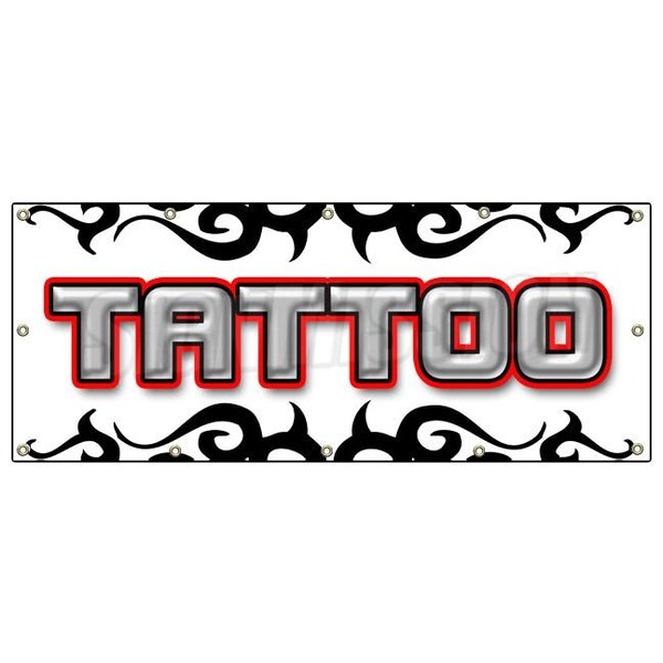 TATTOO 1 BANNER SIGN shop artist signs body art gun piercing